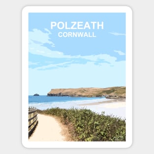 Polzeath Cornwall. Cornish gift. Kernow fishing harbour Sticker